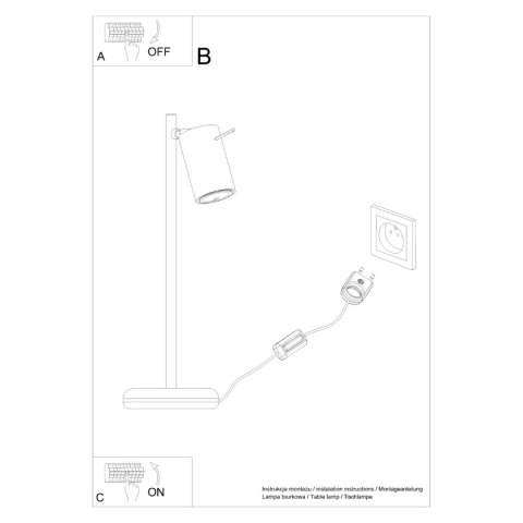 Sollux Lighting Lampa biurkowa RING biała