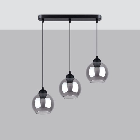 Sollux Lighting Lampa wisząca ALINO 3 czarna