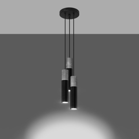 Sollux Lighting Lampa wisząca BORGIO 3P czarny