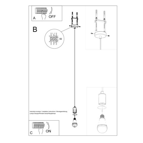 Sollux Lighting Lampa wisząca EDISON czarna