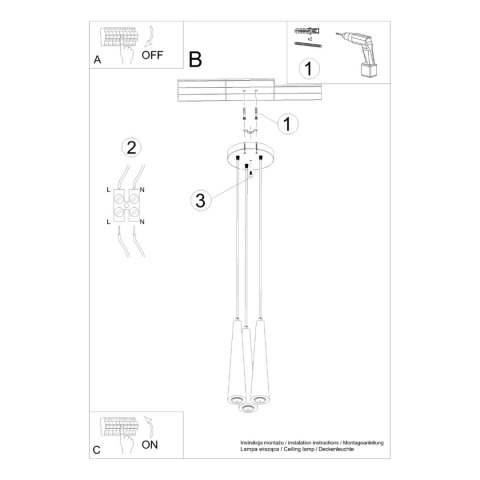 Sollux Lighting Lampa wisząca SULA 3P naturalne drewno