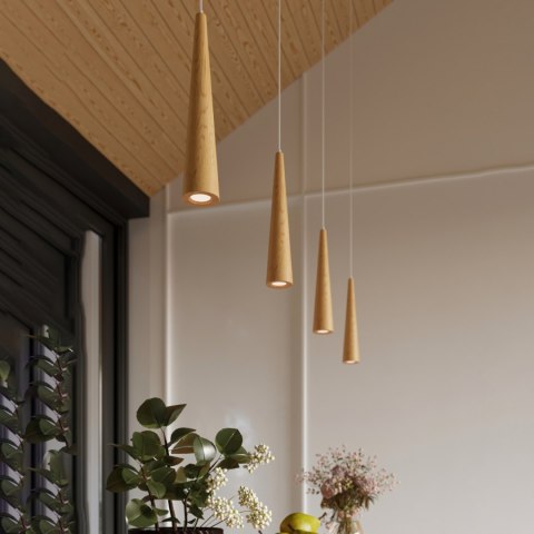 Sollux Lighting Lampa wisząca SULA 3P naturalne drewno