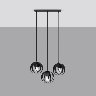 Sollux Lighting Lampa wisząca TULOS 3L czarna