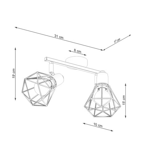 Sollux Lighting Plafon ARTEMIS 2 czarny