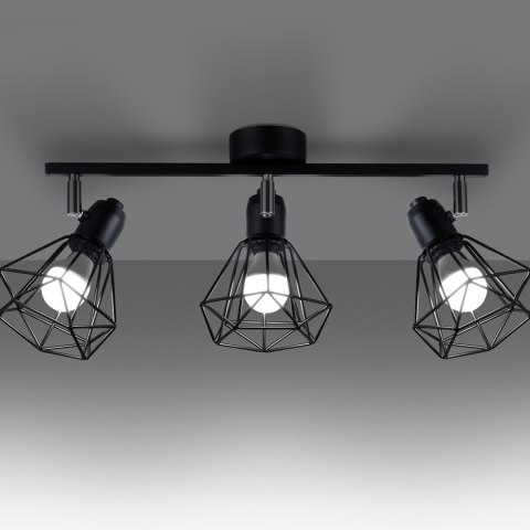 Sollux Lighting Plafon ARTEMIS 3 czarny