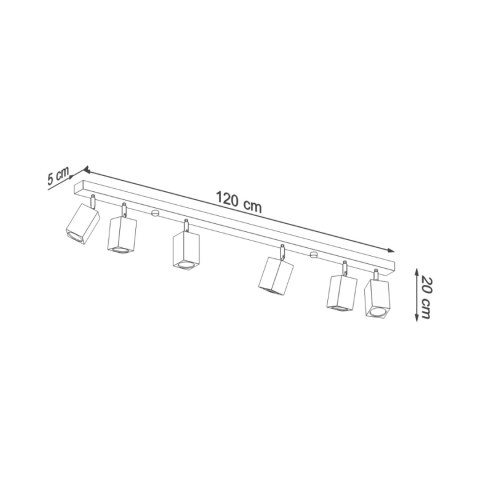 Sollux Lighting Plafon KEKE 6 dąb