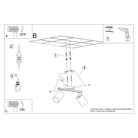 Sollux Lighting Plafon LEMMI 2 czarny