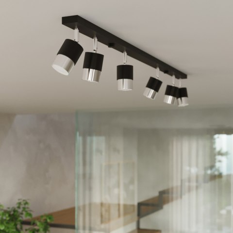 Sollux Lighting Plafon NERO 2 czarny/chrom
