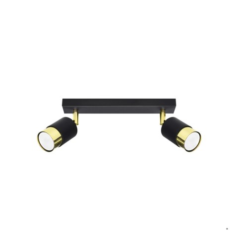 Sollux Lighting Plafon NERO 2 czarny/złoty
