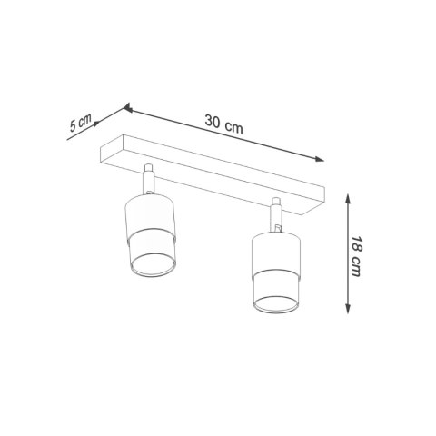 Sollux Lighting Plafon NERO 2 czarny/złoty