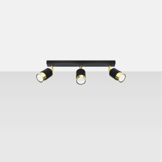 Sollux Lighting Plafon NERO 3 czarny/złoty