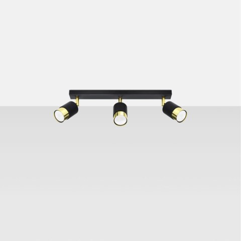 Sollux Lighting Plafon NERO 3 czarny/złoty