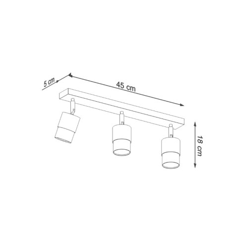 Sollux Lighting Plafon NERO 3 czarny/złoty