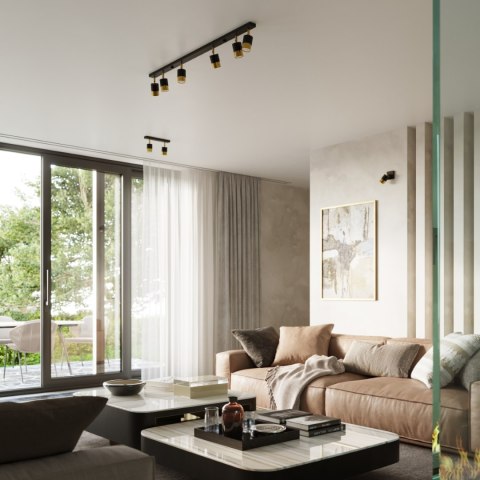 Sollux Lighting Plafon NERO 3 czarny/złoty