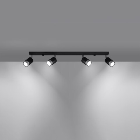 Sollux Lighting Plafon NERO 4 czarny/chrom