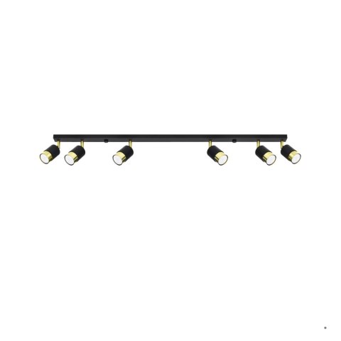 Sollux Lighting Plafon NERO 6 czarny/złoty