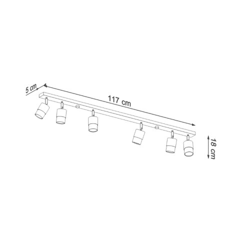 Sollux Lighting Plafon NERO 6 czarny/złoty