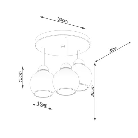 Sollux Lighting Żyrandol ALINO 3 czarny