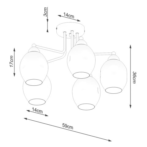 Sollux Lighting Żyrandol FILLAN 5 czarny