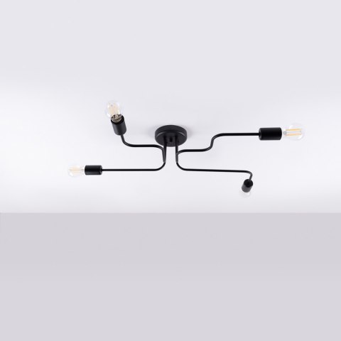 Sollux Lighting Żyrandol VECTOR 4 czarny