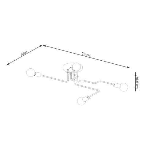 Sollux Lighting Żyrandol VECTOR 4 czarny