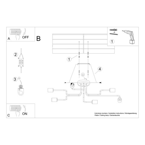 Sollux Lighting Żyrandol VECTOR 6 biały