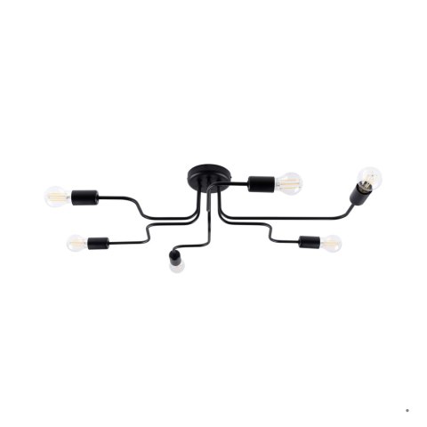 Sollux Lighting Żyrandol VECTOR 6 czarny