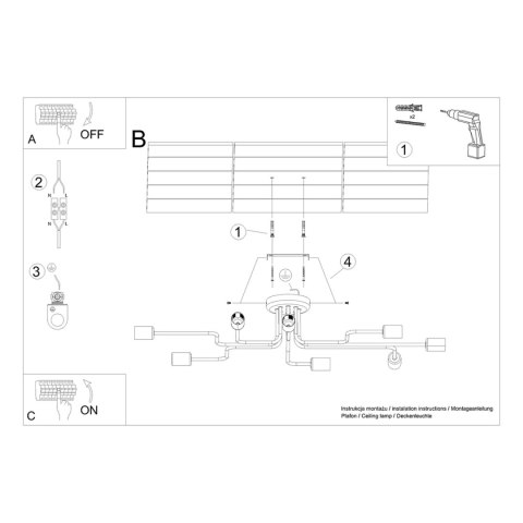 Sollux Lighting Żyrandol VECTOR 8 biały