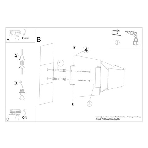 Sollux Lighting Kinkiet TONI czarny