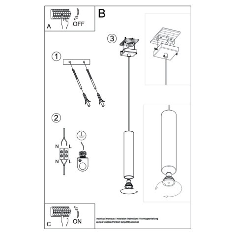 Sollux Lighting Lampa Wisząca LAGOS 1 złoty połysk