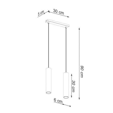 Sollux Lighting Lampa Wisząca LAGOS 2 złoty połysk