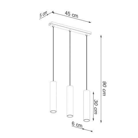 Sollux Lighting Lampa Wisząca LAGOS 3 złoty połysk