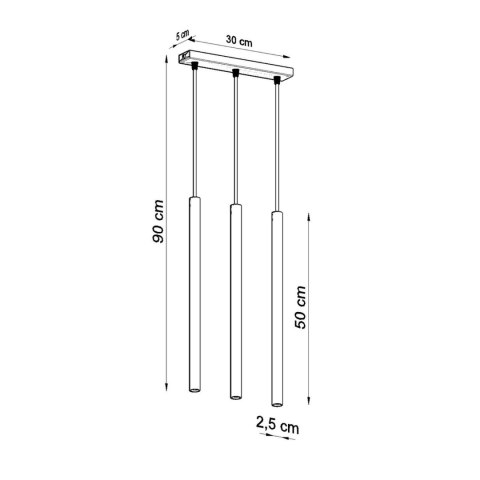 Sollux Lighting Lampa Wisząca PASTELO 3L złoty połysk