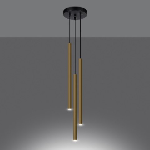Sollux Lighting Lampa Wisząca PASTELO 3P złoty połysk