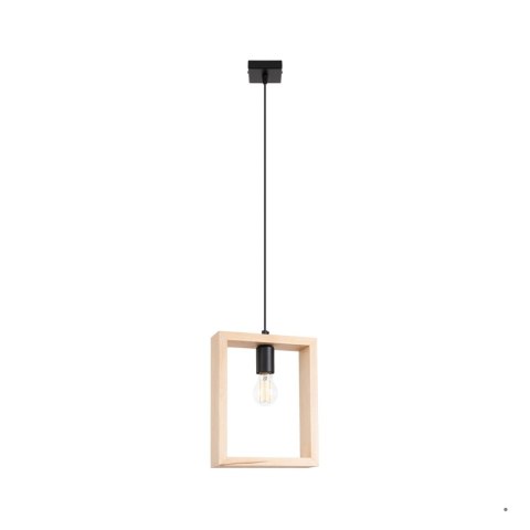 Sollux Lighting Lampa wisząca ARIES naturalne drewno