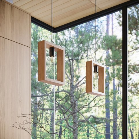 Sollux Lighting Lampa wisząca ARIES naturalne drewno