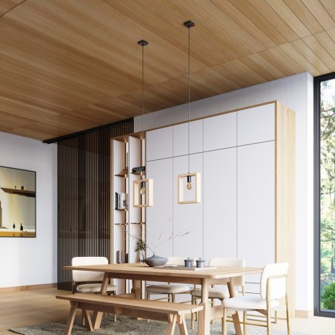 Sollux Lighting Lampa wisząca ARIES naturalne drewno