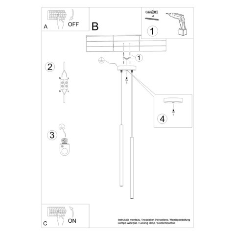 Sollux Lighting Lampa wisząca PASTELO 2 czarna
