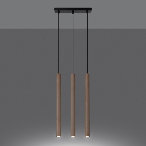 Sollux Lighting Lampa wisząca PASTELO 3L drewno