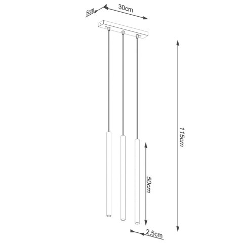 Sollux Lighting Lampa wisząca PASTELO 3L złota