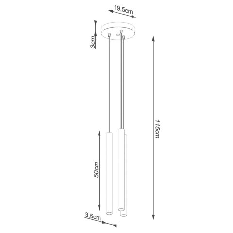 Sollux Lighting Lampa wisząca PASTELO 3P beton
