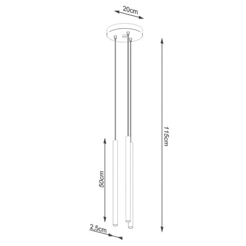 Sollux Lighting Lampa wisząca PASTELO 3P złota