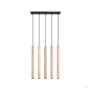 Sollux Lighting Lampa wisząca PASTELO 5L drewno