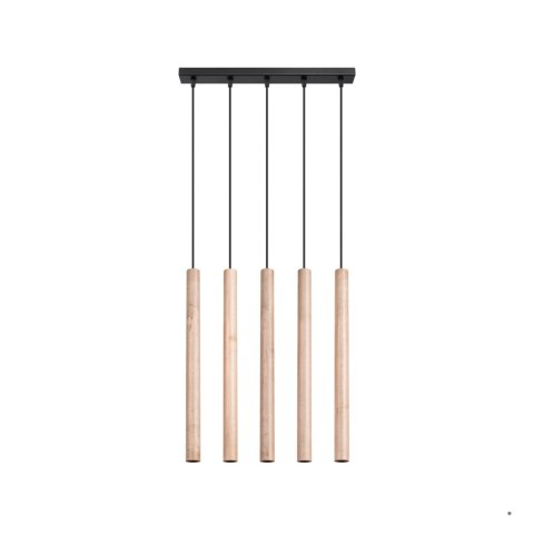 Sollux Lighting Lampa wisząca PASTELO 5L drewno