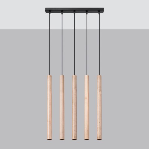 Sollux Lighting Lampa wisząca PASTELO 5L drewno