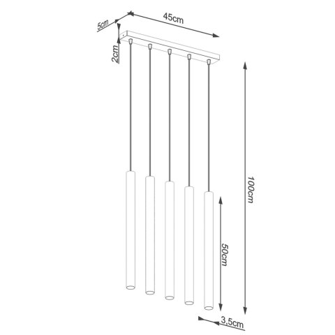 Sollux Lighting Lampa wisząca PASTELO 5L drewno