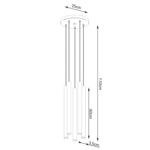 Sollux Lighting Lampa wisząca PASTELO 5P beton
