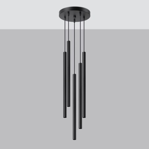 Sollux Lighting Lampa wisząca PASTELO 5P czarna