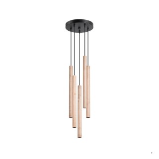 Sollux Lighting Lampa wisząca PASTELO 5P drewno