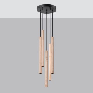 Sollux Lighting Lampa wisząca PASTELO 5P drewno